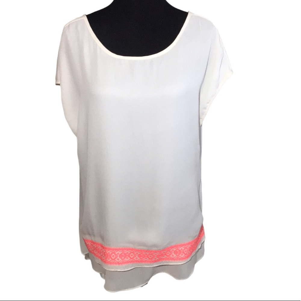 Kardashian Kollection Cream Sheer Open Back Tunic